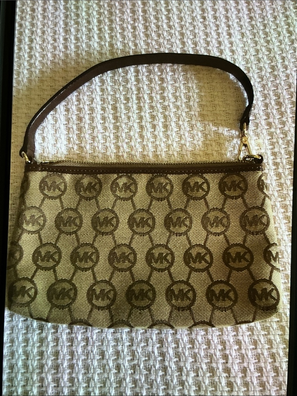 Michael Kors Gold and Brown Signature Wristlet - Picture 2 of 6